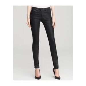 JOE’S JEANS Mid Rise Skinny Coated Jet Black Jeans Size 25
